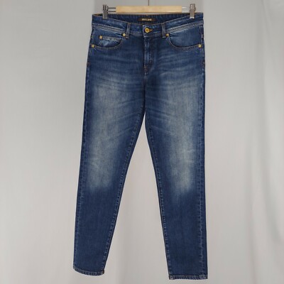 Roberto Cavalli Women Skinny Jeans 8 Slim Distressed Embroidered Logo Designer