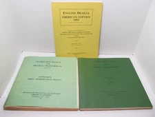3 Vintage BRAILLE Books - English Braille 1972; Instruction Manuals 1971 & 1973