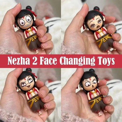 NEW Ne Zha 2 Figures Toy Anime Nezha Emoticon Face Changing Toy Model Kids Gifts