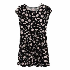 Childrens Place Girls Black Sundress Floral Round Neck Sleeveless Cotton Size XL