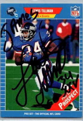 1989 -Lewis Tillman- Pro Set Autograph/Signed/Auto Rookie Football Card #547