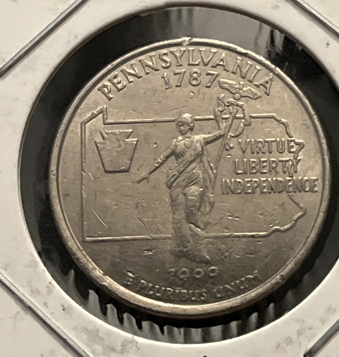 1999-D 25C Pennsylvania 50 States Quarter GREASE ERROR!! | eBay