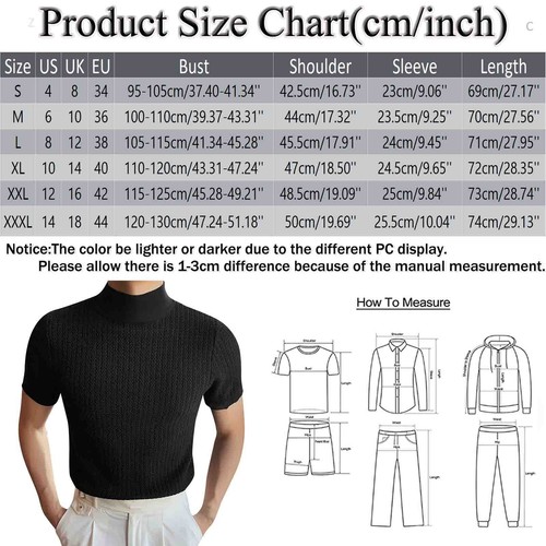 Neu Herren Rollkragenpullover Passform T-Shirts Freizeit Unterhemd T - Bild 19 von 35