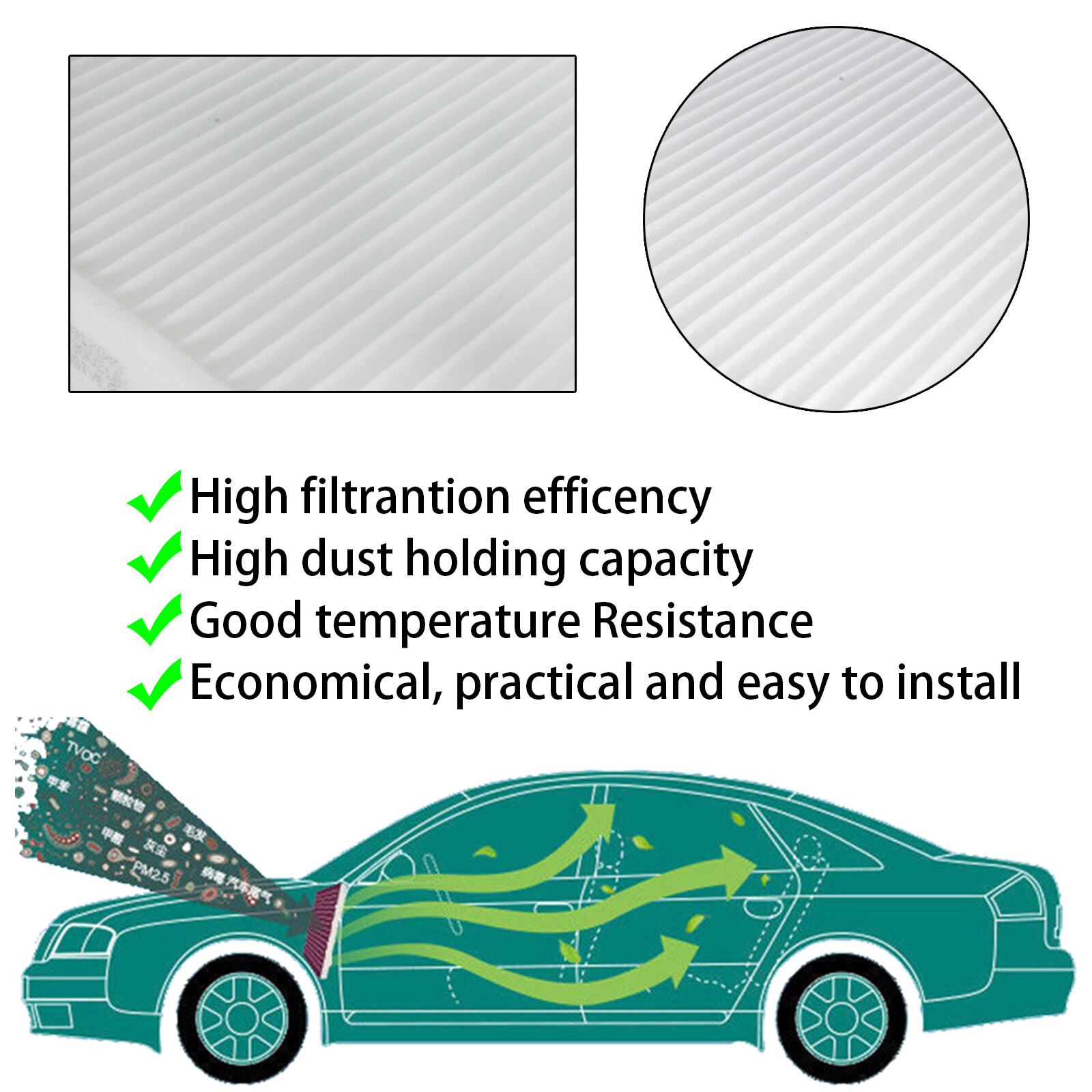 Cabin Air Filter 1668300218For MercedesBenz W205 S205 C180 C220 C200