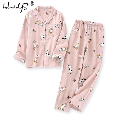 cotton long sleeve pajama set