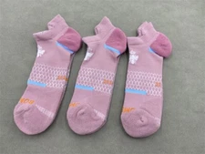 3 Pairs Bombas Women's All-Purpose Performance Pink Ankle Sock Size L(11-13)