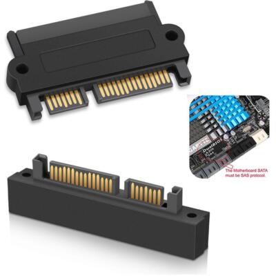 SFF-8482 SAS To SATA 22-Pin Angle 180-DegreeHard Disk Card Adapter Converte 