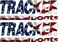 2 American Flag Tracker Boats Graphic Decal Sticker Tracker Boats Fishing