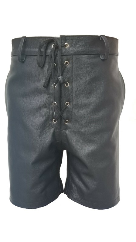 pantaloncini pelle nera