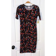 LuLaRoe Julia Dress Floral Print Casual Fitted Dress XXS Comfort Stretch NWT