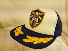Alaska Highway Patrol Trucker Hat Snapback White Blue Vintage Patch Cap Laurels