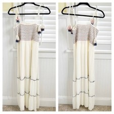 Hem & Thread NWT Cream Sleeveless Sweet Saturdays Tiered Maxi Dress Size Medium