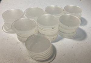 70 1" x5/8" Clear MEDIUM / LARGE Circle Disc Miniature Bases Plastic Plexiglass