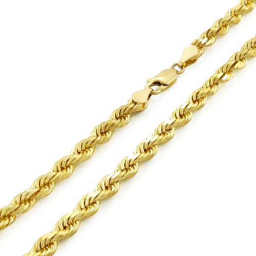 14k Yellow Gold Mens 5mm Diamond Cut 