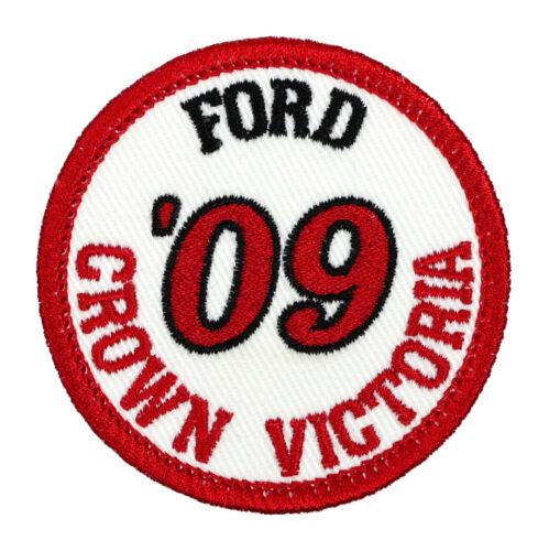 2009 Ford Crown Victoria Embroidered Patch Ivory/Dark Red Iron-On Sew-On Hat Bag - Picture 1 of 2