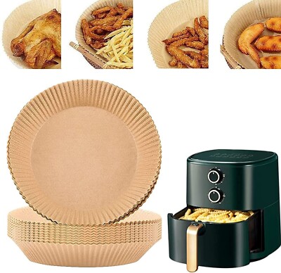 100 Pack Air Fryer Disposable Paper Liner, 7.9'' Non-stick Disposable Oil-Proof