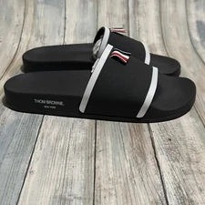 THOM BROWNE Dark Grey RUBBER POOL SLIDES Size 8 (41)