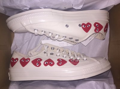 converse x cdg low white