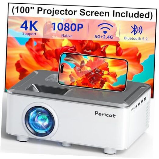 5G WIFI Bluetooth Projector with 100