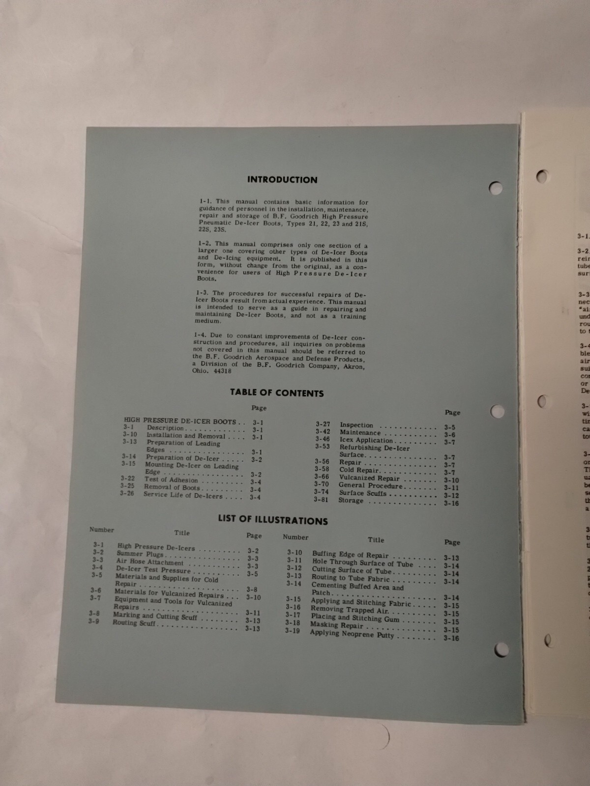 B. F Goodrich High Pressure Pneumatic De-Icers Maintenance Instructions-Original