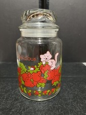 Strawberry Shortcake Custard Cat Glass Storage Canister Jar Ladybug Delicious