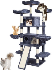 Cat Tree for Indoor Cats, 68.5" Cat Tower with 2 Cat Condos, Sisal Scratching Po