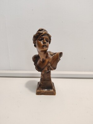 Bust of young woman in bronze, by Louis Ernest Barrias.