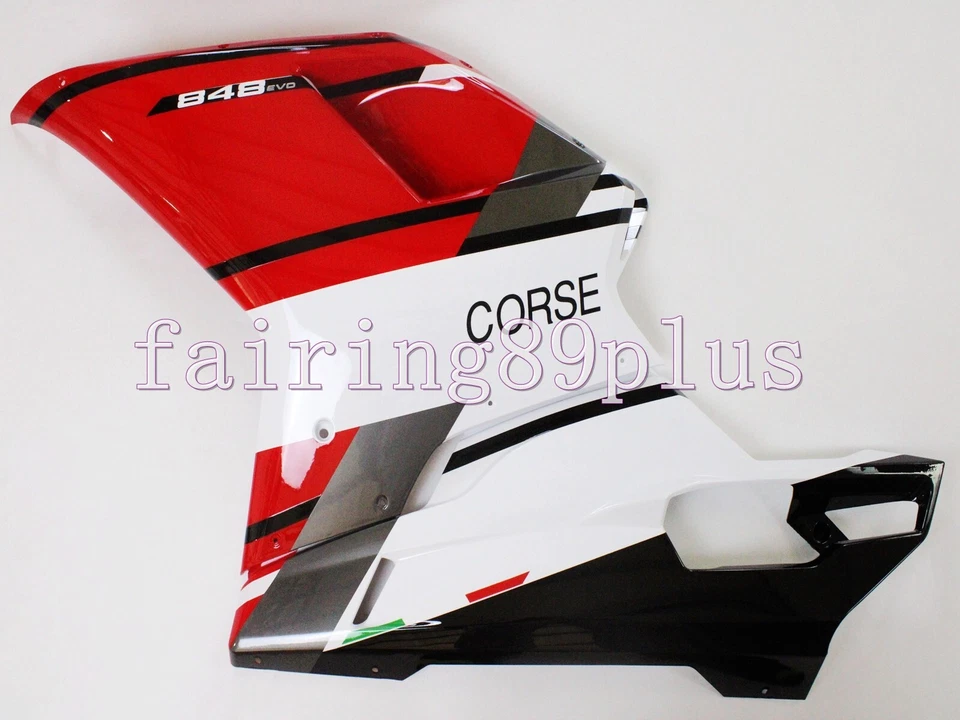 Red White Gray Black ABS Injection Fairing Kit for Ducati 848 evo 2007-2011 — 第 4/4 张图片