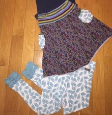Matilda Jane Fingerpaint Skirt Sea Bird Legging set 10/12 Peacock Blue