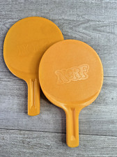 1982 Lot of 2 Replacement Nerf Table Tennis/Ping Pong Paddles Orange Plastic