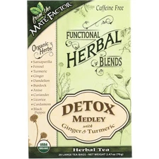 Mate Factor Detox Medley With Ginger & Turmeric Herbal Tea 20 Bags
