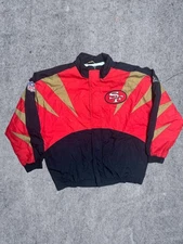 VTG Apex One Pro Line Shark Tooth NFL San Francisco 49ers Jacket Large Red Gold
