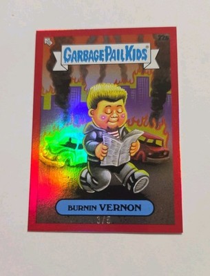 2024 Topps Garbage Pail Kids X Green Day #22a Burnin Vernon RED FOIL /5 RARE