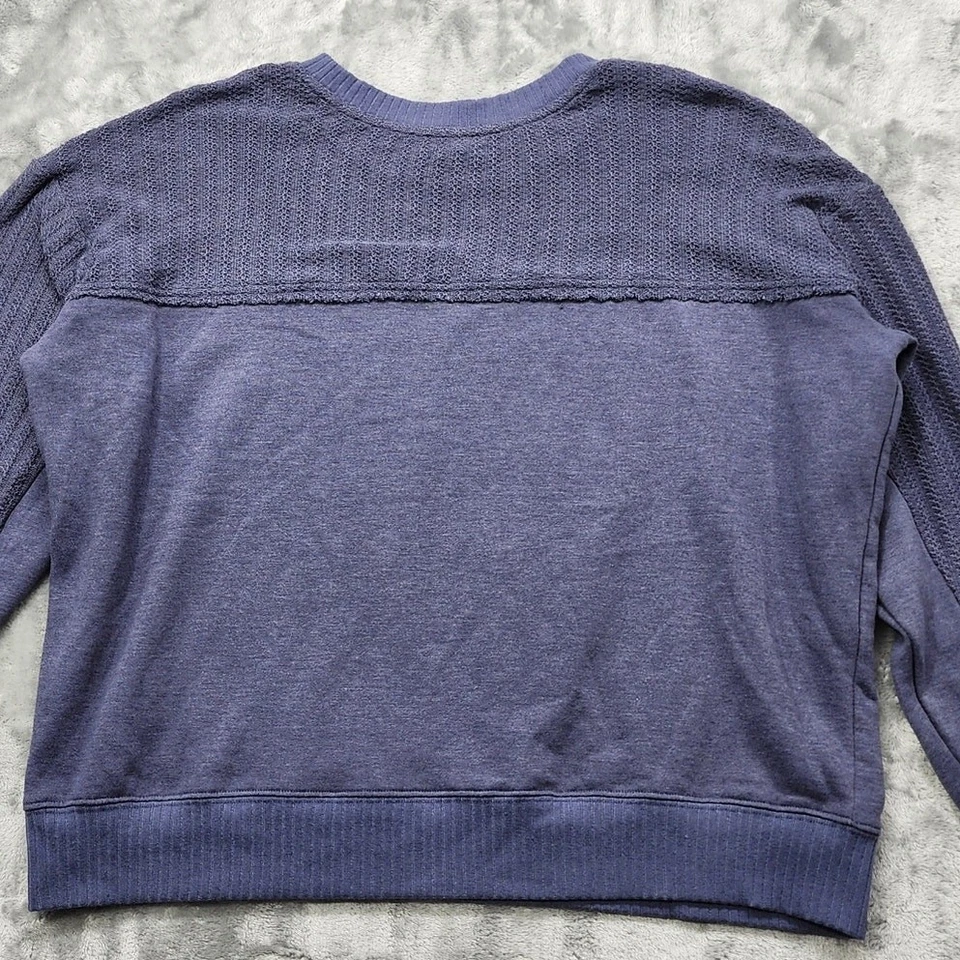 Maurices Sweatshirt XL Blue Knit Mixer Crew Neck Pullover Cotton Blend Casual - Image 4 of 4
