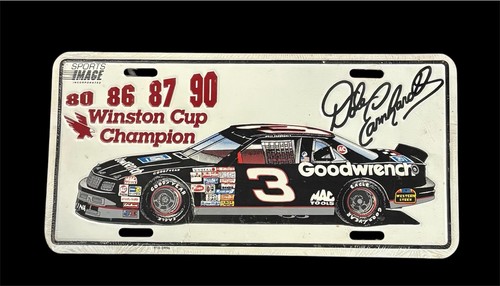 1990 DALE EARNHARDT 4 TIME CHAMPION #3 License Plate Embossed Metal SEALED RARE