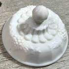 Vintage Westmoreland Milk Glass Paneled Grape Replacement-LID ONLY 4.5x4.25 Rims