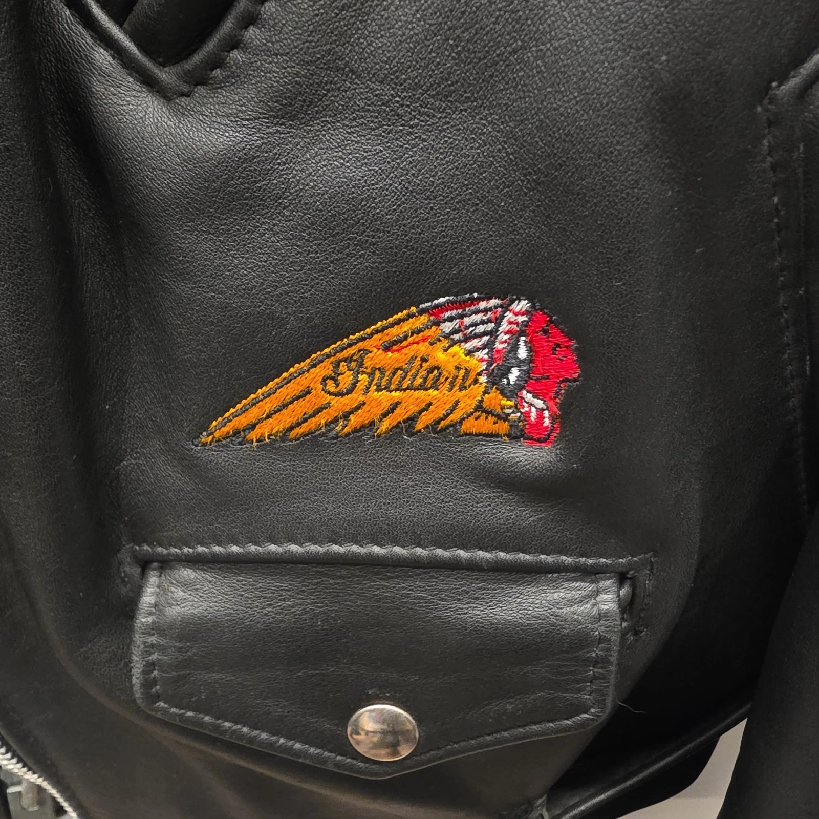Vintage Indian Motocycle USA Leather Jacket Motorcycle Choppers 80s 90s Sz42 image 4