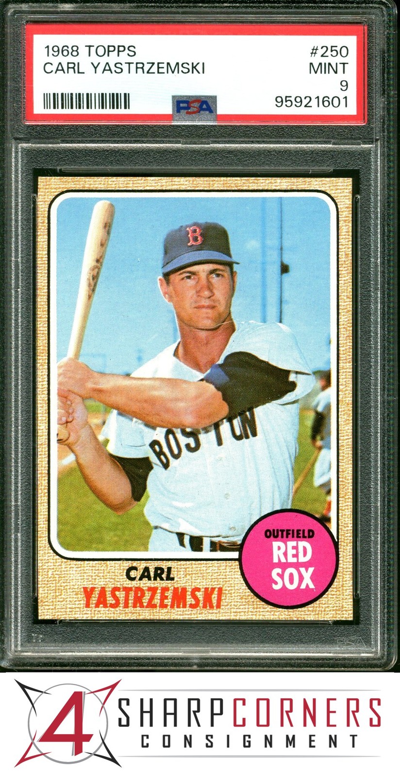 1968 TOPPS #250 CARL YASTRZEMSKI RED SOX HOF PSA 9