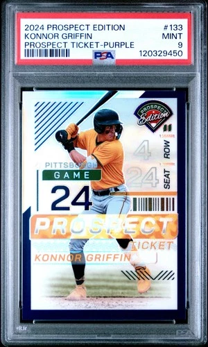 2024 Prospect Edition Prospect Ticket #133 Konnor Griffin Purple /99 PSA 9