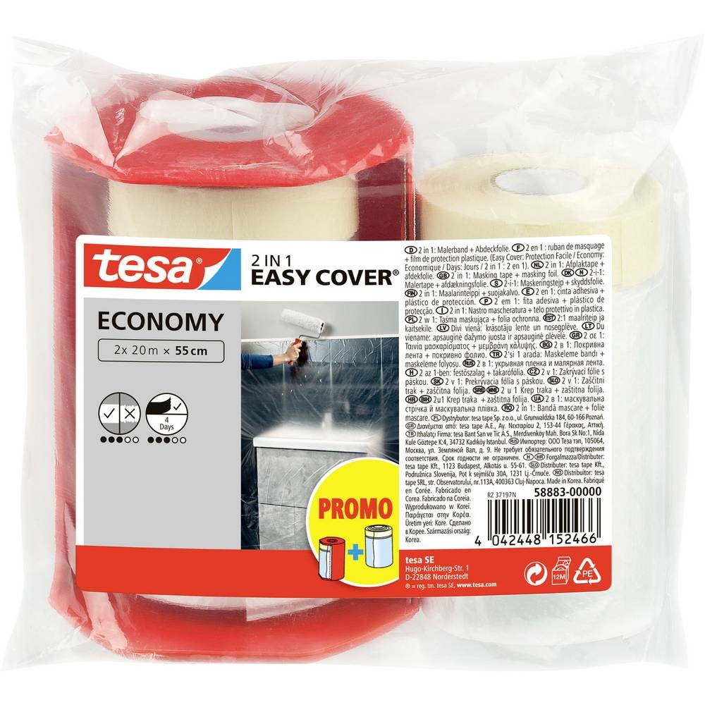 Film de masquage tesa de 33 m pour proteger vos meubles et plinthes pendant la peinture