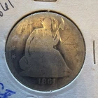 1861 50c Seated Liberty Large Silver Coin