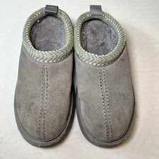 Koolaburra By Ugg Burree Gray Platform Suede Sherpa Lined Clog Slippers Size 6
