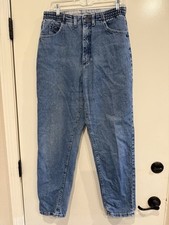 Vtg 80s Lee Denim Blue Tapered Jeans High Waist Elastic Women s Size 30x30