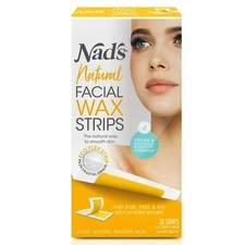 Nad's Natural Facial Wax Strips For Hair Removal Vegan 30ct Easy To Use