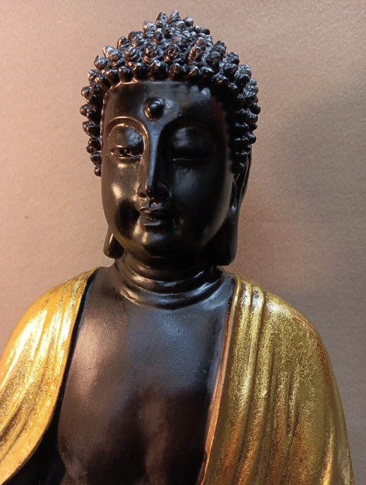 ALPINE CORP "BUDA" ZEN INTERNO/EXTERIOR, JARDIM DE BÊNÇÃO, DECORAÇÃO, H 15"XW10", DOURADO - Imagem 4 de 4