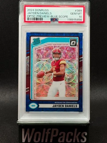2024 Panini Donruss - Rated Rookie Jayden Daniels #389 Blue Scope (RC) PSA 10