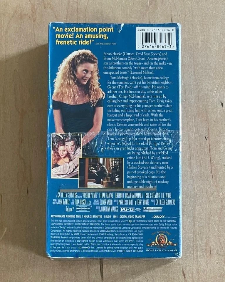 MYSTERY DATE (1991) Sealed VHS MGM Romance Crime Comedy Coming of Age Gwar Cameo - Image 3 of 4