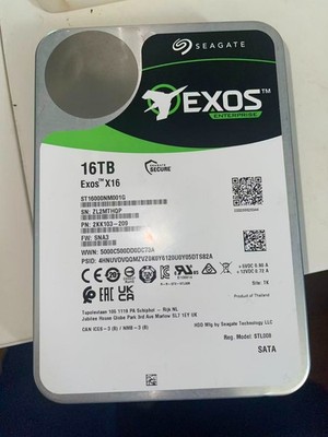 Seagate EXOS X16 16TB 256MB 7200rpm 3.5'' SATA 6Gb/s Enterprise HDD ST16000NM001G