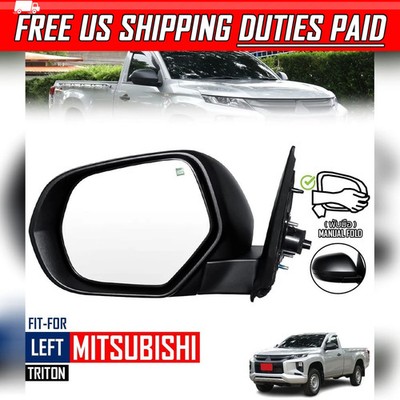 LH Left Side Mirror Black Manual For Mitsubishi Triton L200 2019