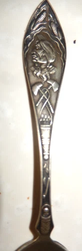 Native American Indian Sterling Silver Souvenir Spoon Lunt